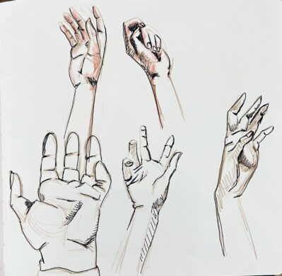 Drawing of hands from my instagram @nowvoyaging
